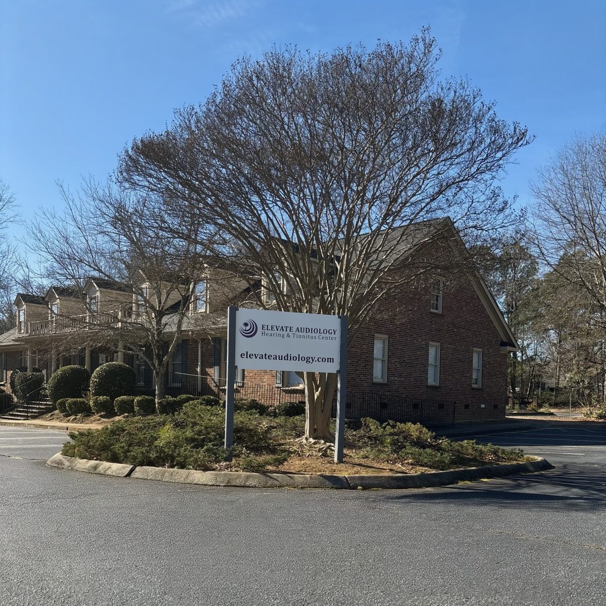 Elevate Audiology Greenville office exterior sign